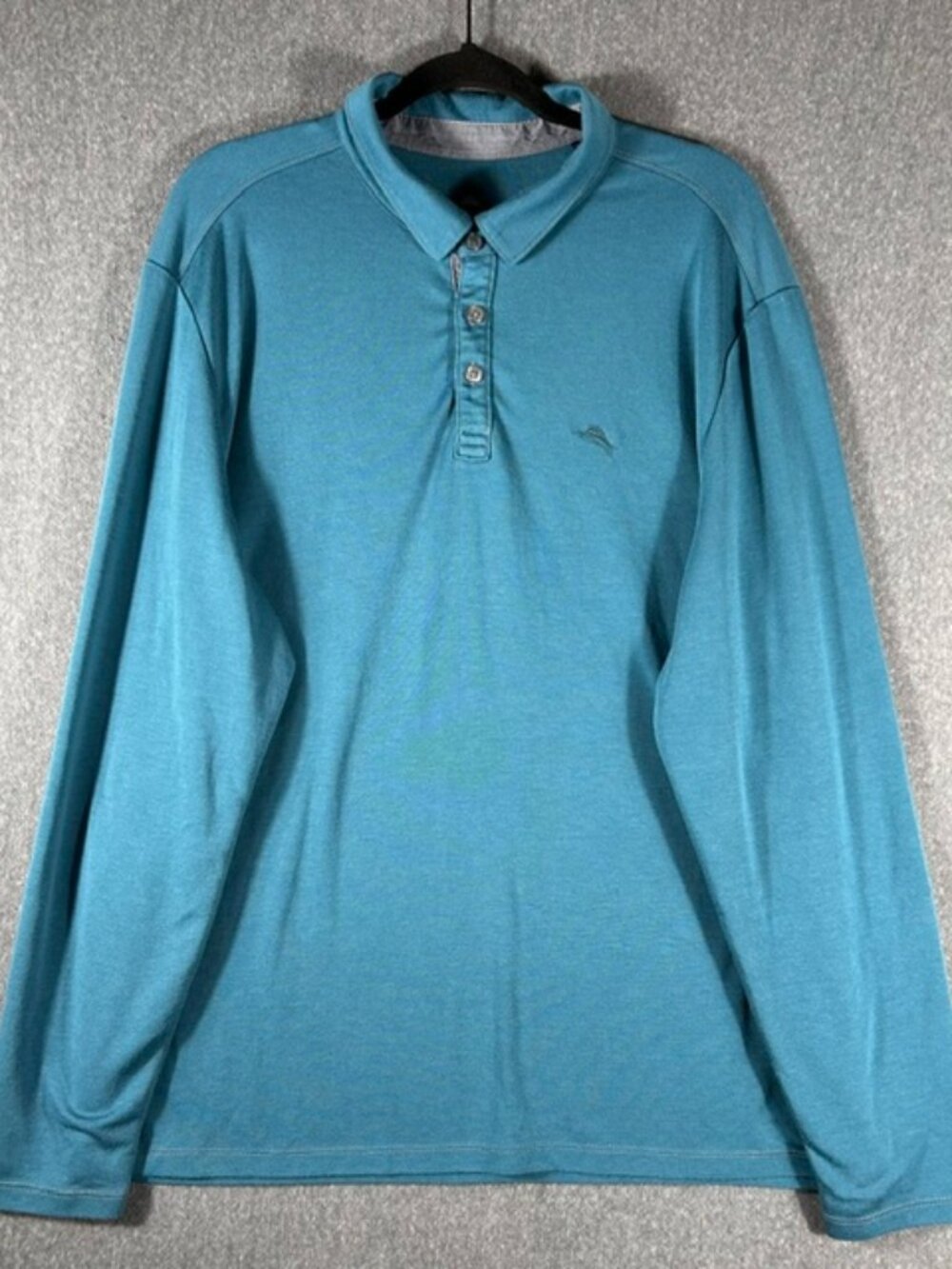 Tommy Bahama Emfielder Polo Shirt Mens Sz XL Teal Long Sleeve Casual Preppy